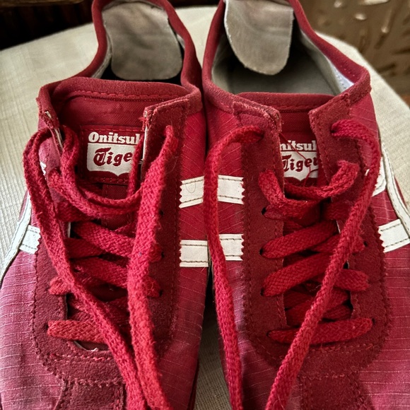 Onitsuka Tiger by Asics Shoes - Onitsuka Sneakers Red with White Stripes